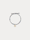 bracelet fleur bleue en tissu de coton biologique