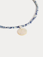 bracelet fleur bleue en tissu de coton biologique