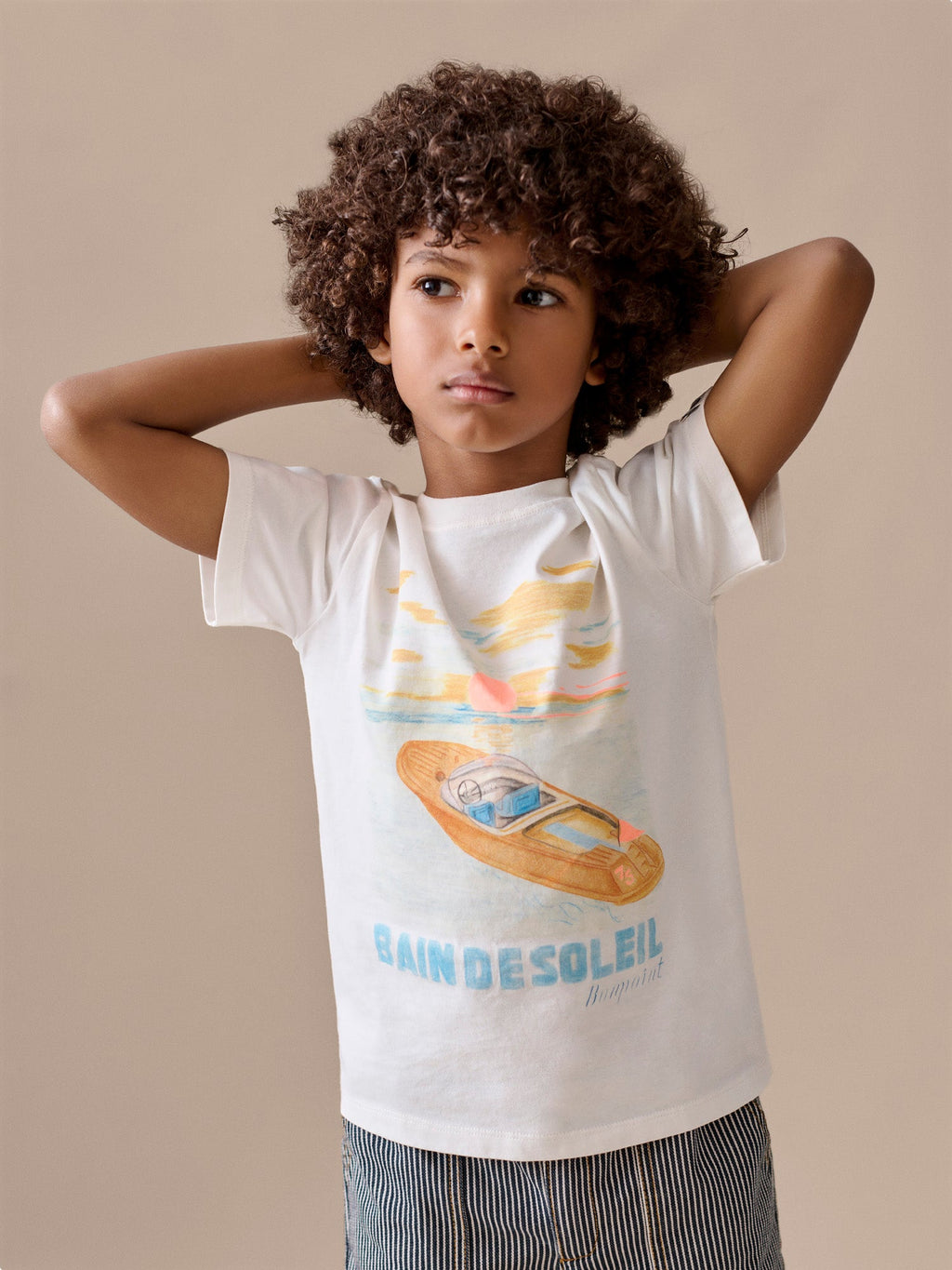 T-shirt imprimé bain de soleil en coton biologique