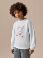 Sweat-shirt brodé régate en coton bio