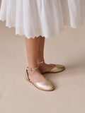 ballerines en cuir doré