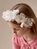 couronne de fleurs et de perles
