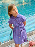 robe rayée avec broderie en coton biologique