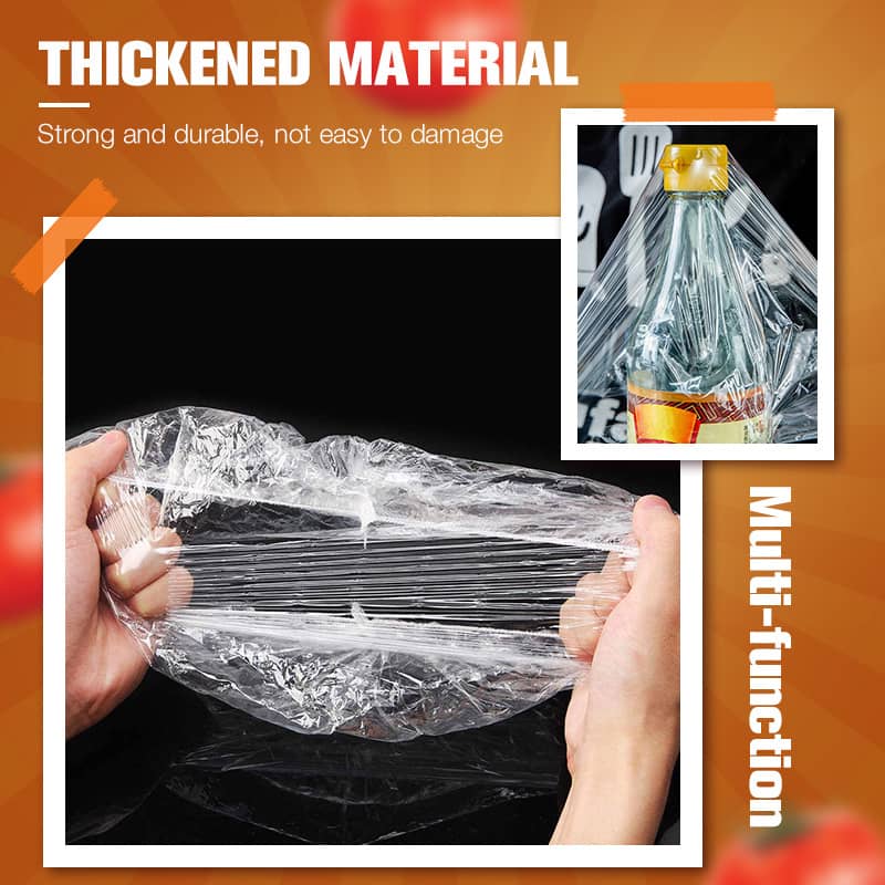 100pcs Disposable Stretch Film for Bowls & Plates, Elastic Container Lids, Plastic Wrap Alternative for Leftovers, Fruit, Vegetables & Kitchen Food