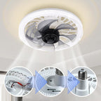 Ventilateur plafonnier silencieux réglable 2-en-1 avec télécommande