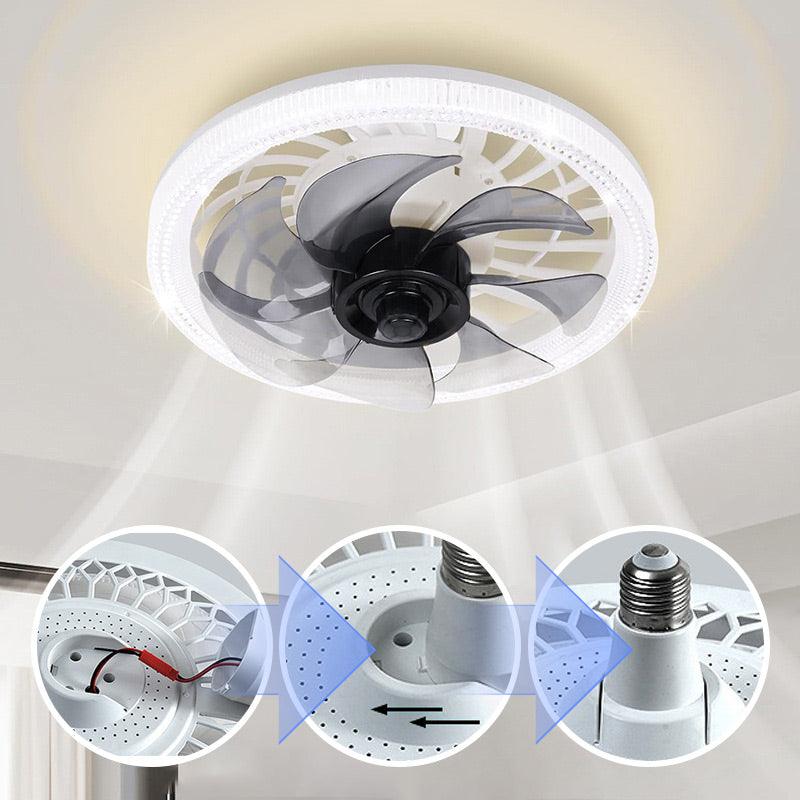 Ventilateur plafonnier silencieux réglable 2-en-1 avec télécommande