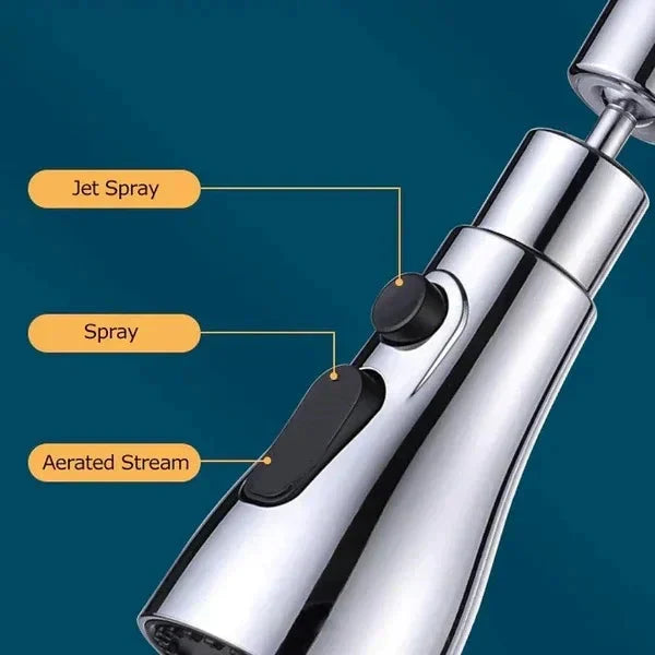Robinet rotatif à 360° haute pression + adaptateur – Flexible, puissant et économique en eau