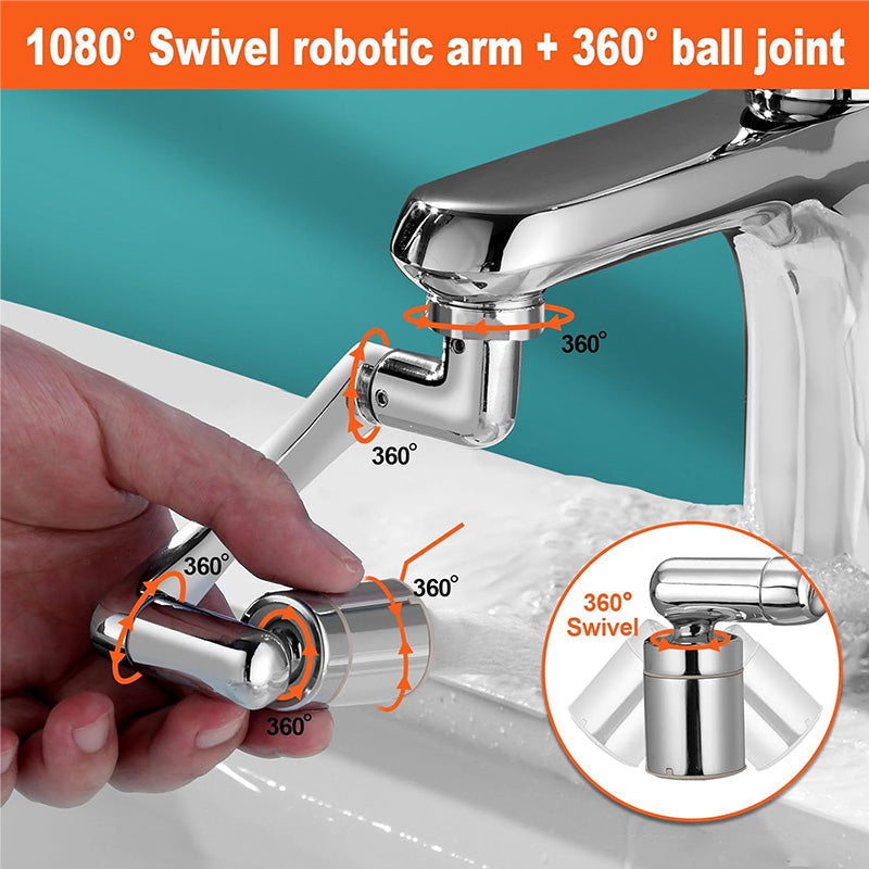 Adaptateur de robinet orientable à 1440° et anti-éclaboussures