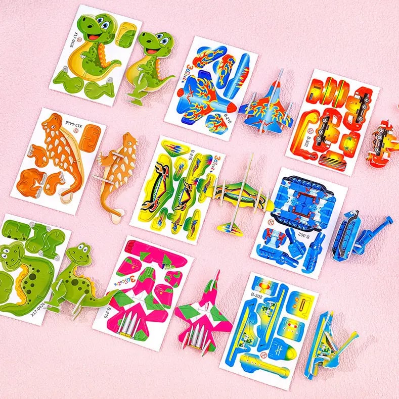& EDUCATIONAL 3D PUZZLE - 50-Piece Cartoon Dinosaur Set with Vibrant Colors, Develops Creativity & Spatial Thinking for Ages 4+