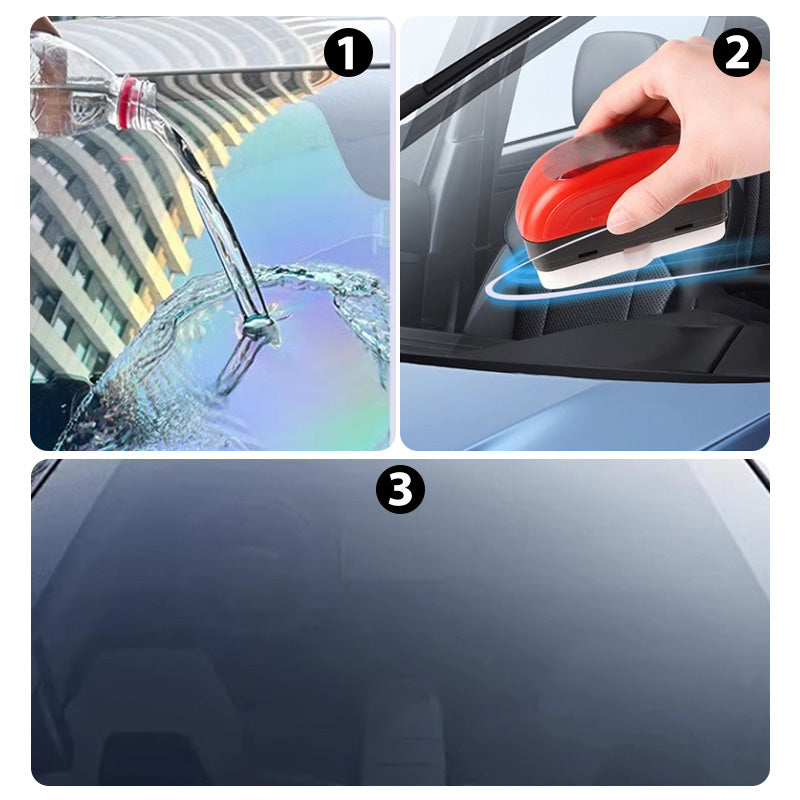 Brosse de nettoyage pour film gras automobile avec recharge de liquide de 100 ml - Ensemble de 4 pièces