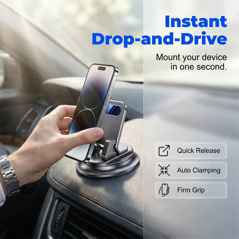 Support de Téléphone Voiture 360° – Aspiration Ulta-Forte, Compatible Tous Téléphones