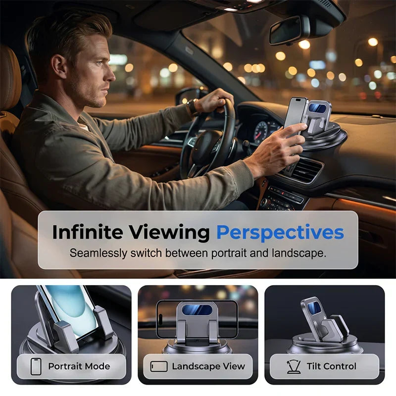 Support de Téléphone Voiture 360° – Aspiration Ulta-Forte, Compatible Tous Téléphones