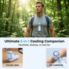 Ventilateur portatif pliable avec affichage LED